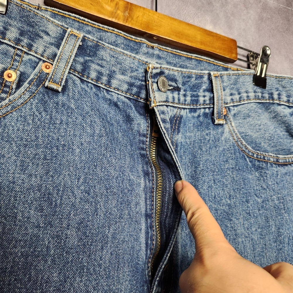 Levi's 505 Regular Fit Mens Jeans size 36‎ 38x29 Blue Straight Leg Classic Denim - Picture 8 of 14
